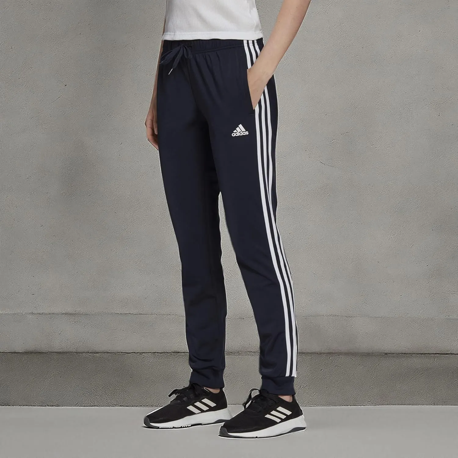 adidas Women's Plus Size Essentials Fleece Tapered Cuff Pants