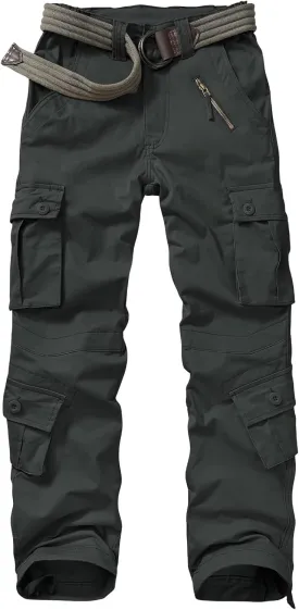 Alfiudad Womens Cargo Pants with Pockets, Women's Casual Military Army Hiking Combat Tactical Work Pants Trousers