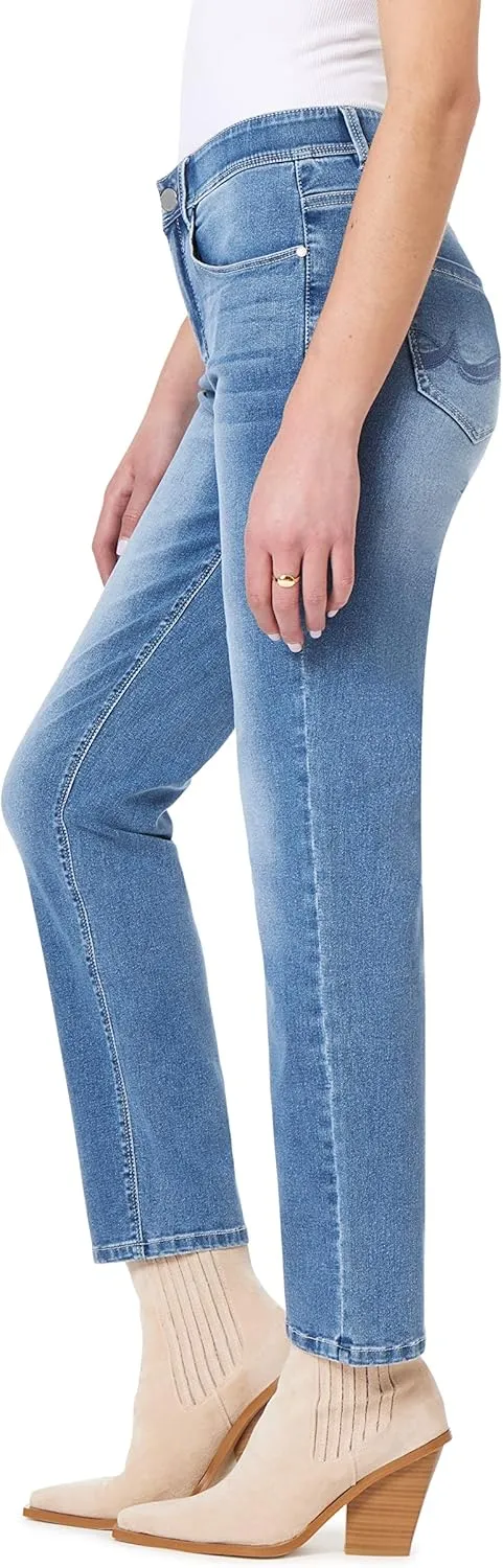 Angels Forever Young Women's 360 Sculpt Mid-Rise Straight Ankle Jeans