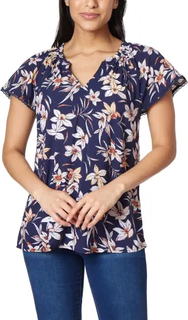 Angels Forever Young Women's Aileen Flutter Sleeve Blouse Top