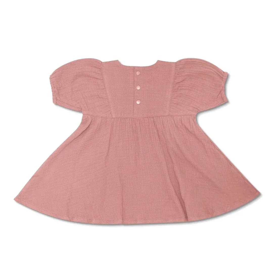 Apple Park Puff Sleeve Muslin Dress S1