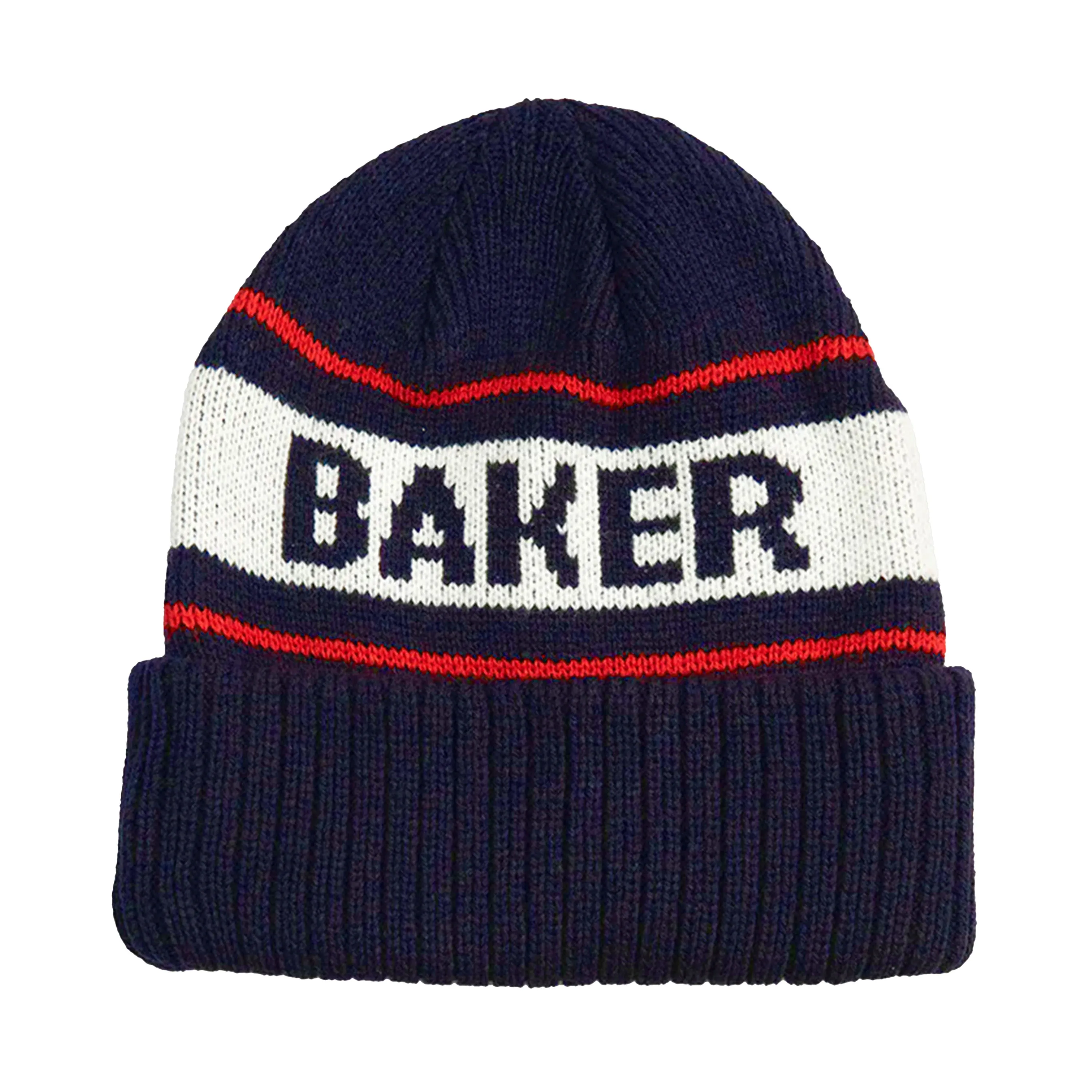 BAKER STRIPE NAVY BEANIE