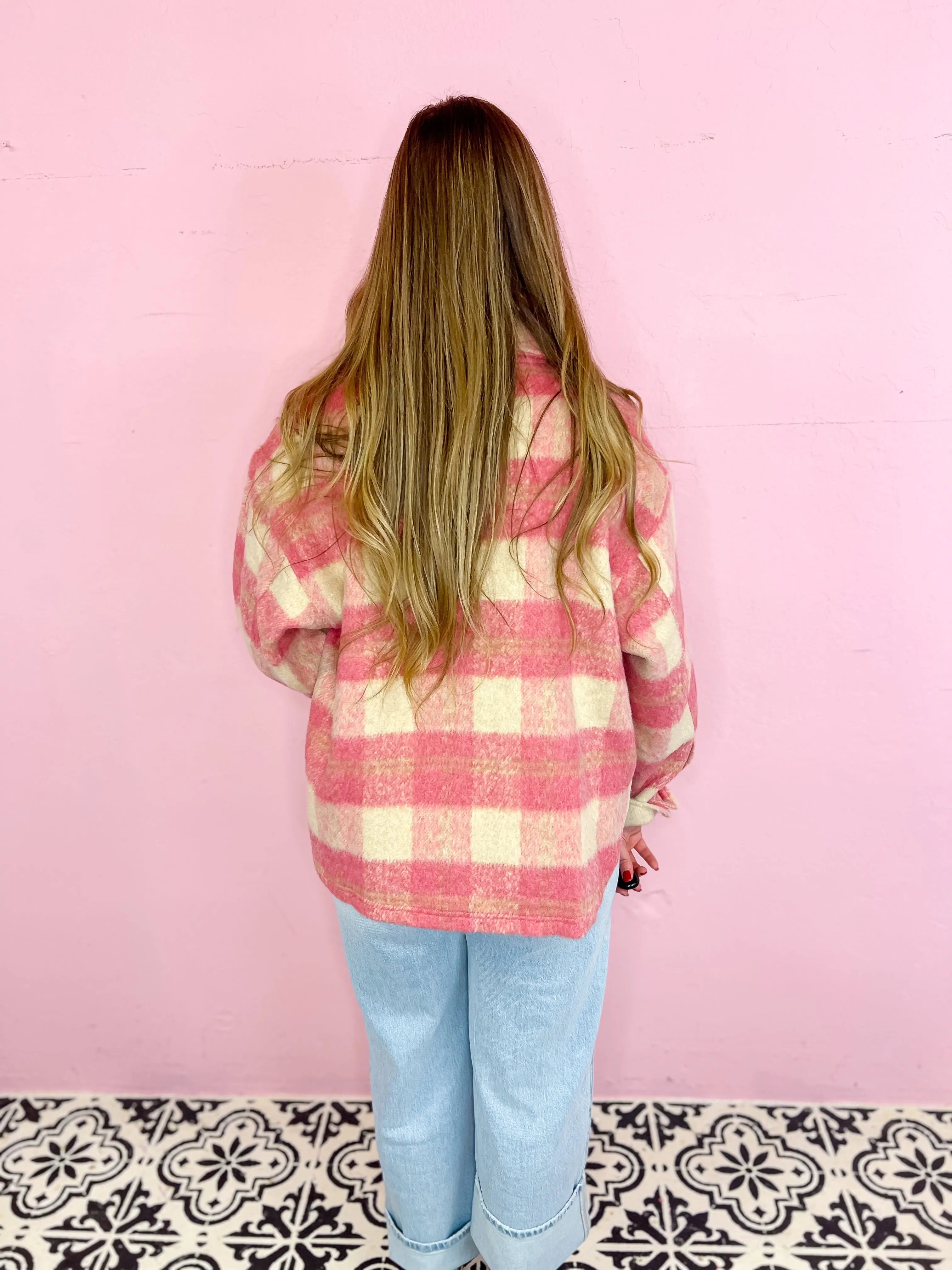Blush & Cream Cozy Shacket