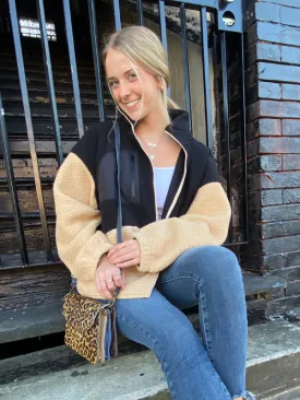 Color block fleece jacket