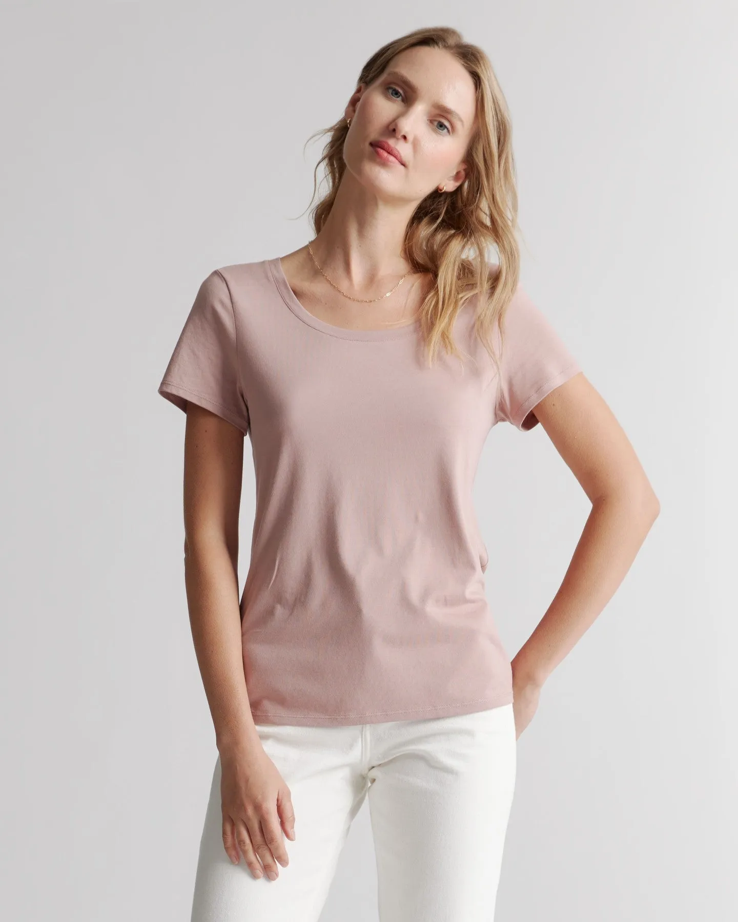 Cotton Modal Scoop Neck Tee