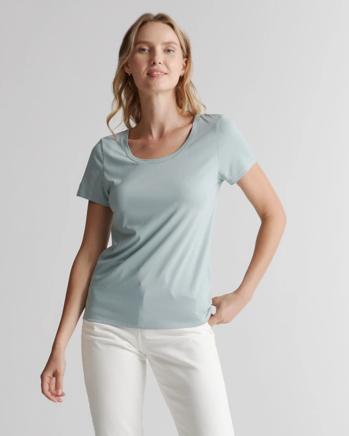 Cotton Modal Scoop Neck Tee