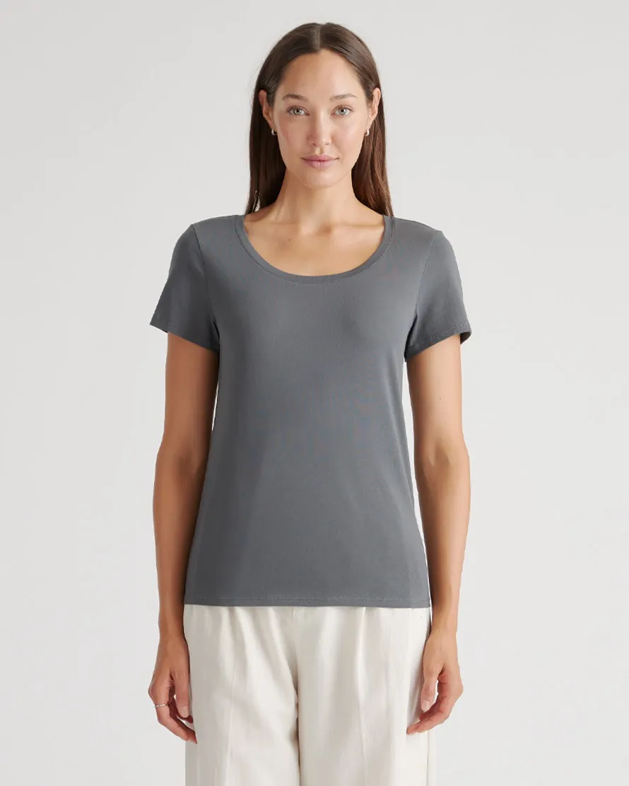 Cotton Modal Scoop Neck Tee