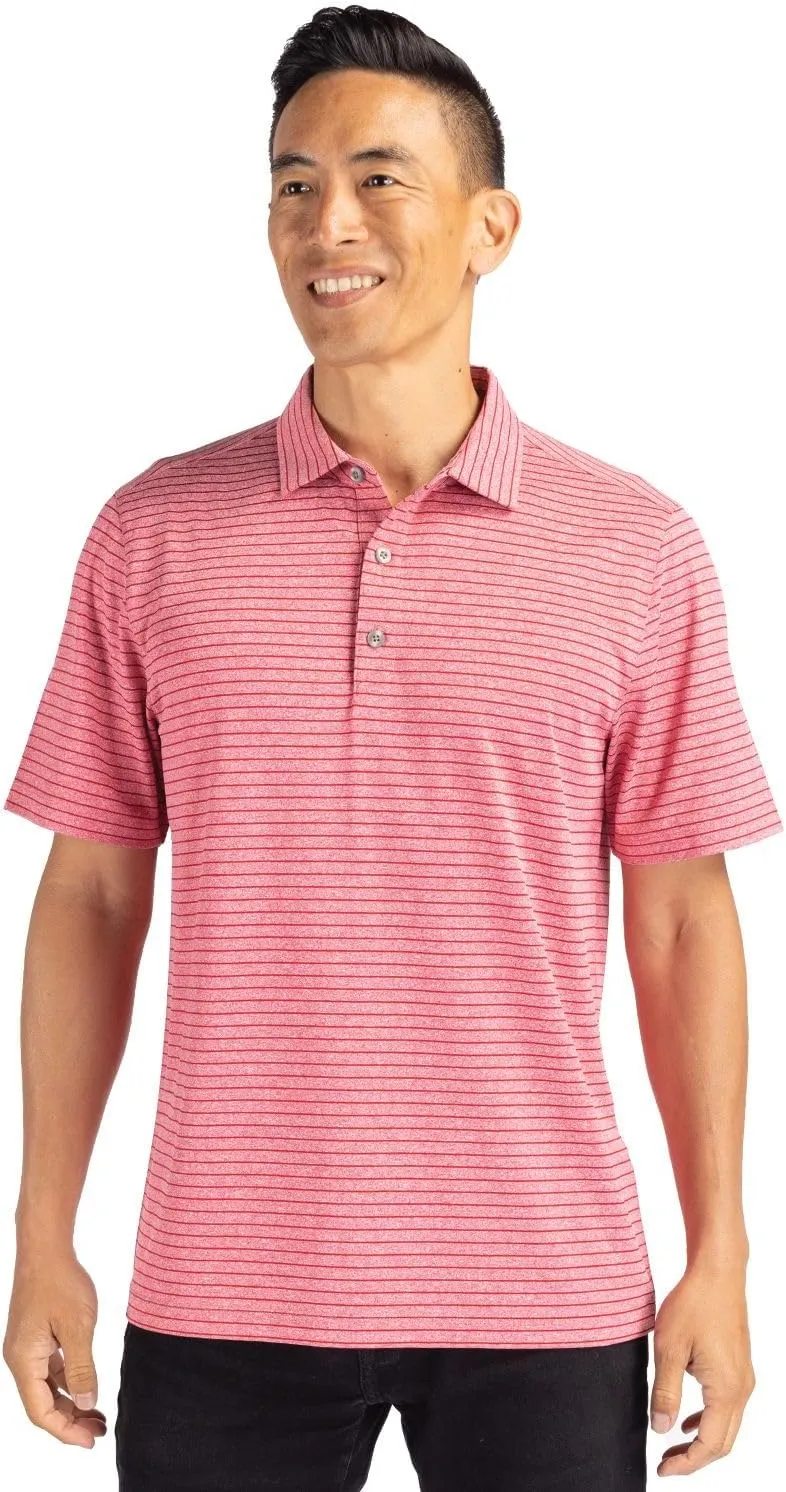 Cutter & Buck Forge Eco Heather Stripe Stretch Recycled Mens Polo