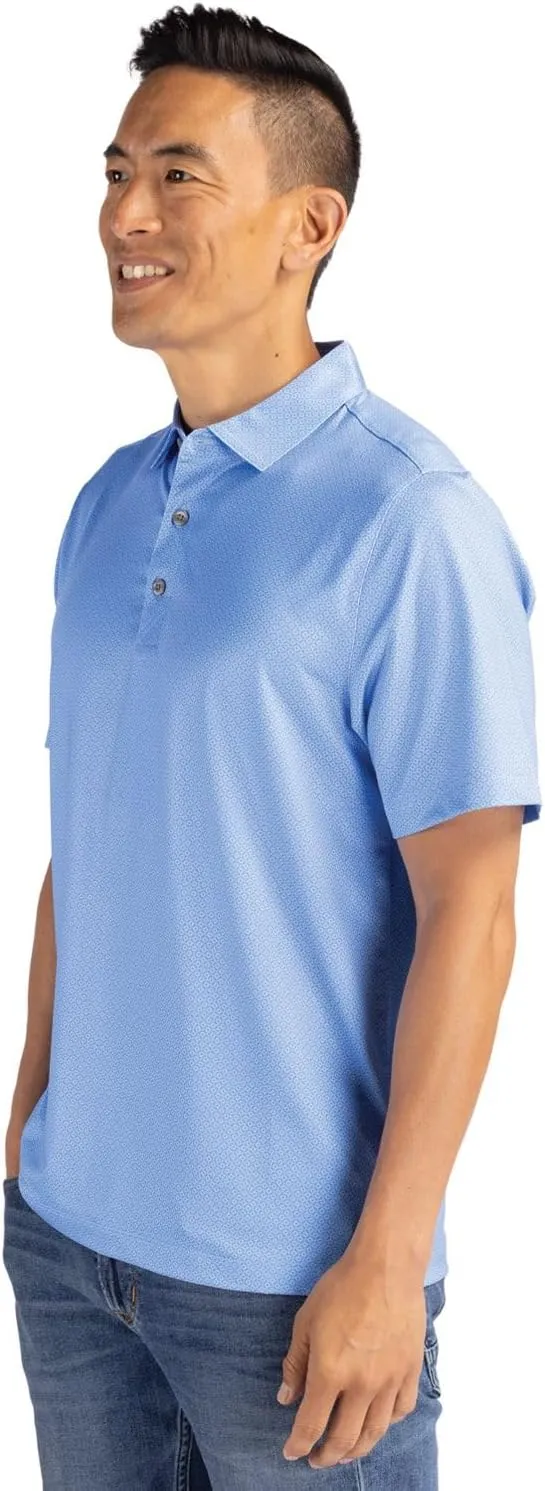 Cutter & Buck Pike Eco Tonal Geo Print Stretch Recycled Mens Polo