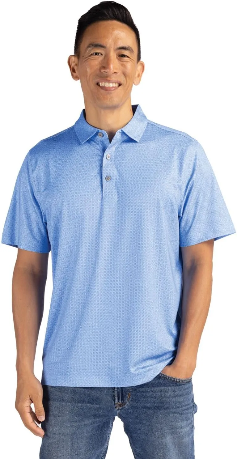 Cutter & Buck Pike Eco Tonal Geo Print Stretch Recycled Mens Polo