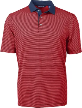 Cutter & Buck Virtue Eco Pique Micro Stripe Recycled Mens Big & Tall Polo
