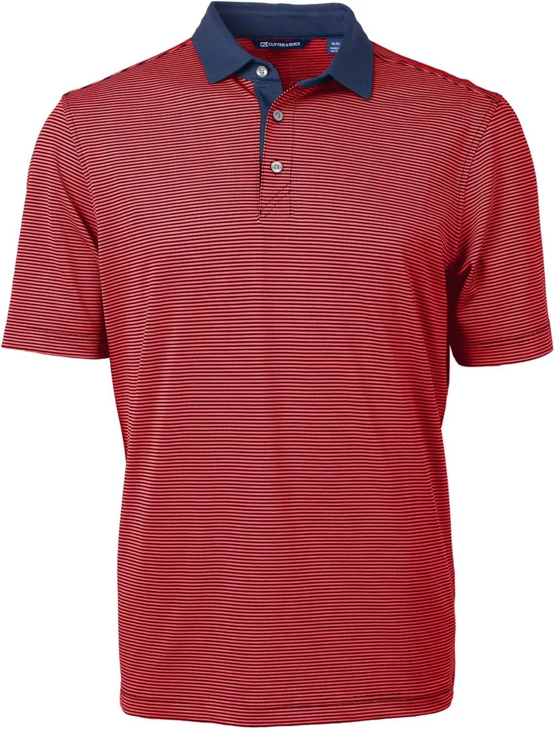 Cutter & Buck Virtue Eco Pique Micro Stripe Recycled Mens Big & Tall Polo