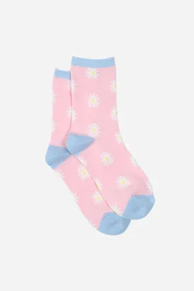Daisy Print Bamboo Socks