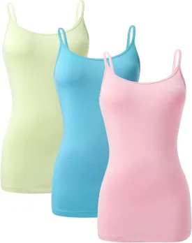 DAVID ARCHY Tank Tops for Women Bamboo Rayon Women's Camisoles Undershirts 3 Pack