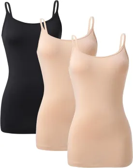 DAVID ARCHY Tank Tops for Women Bamboo Rayon Women's Camisoles Undershirts 3 Pack