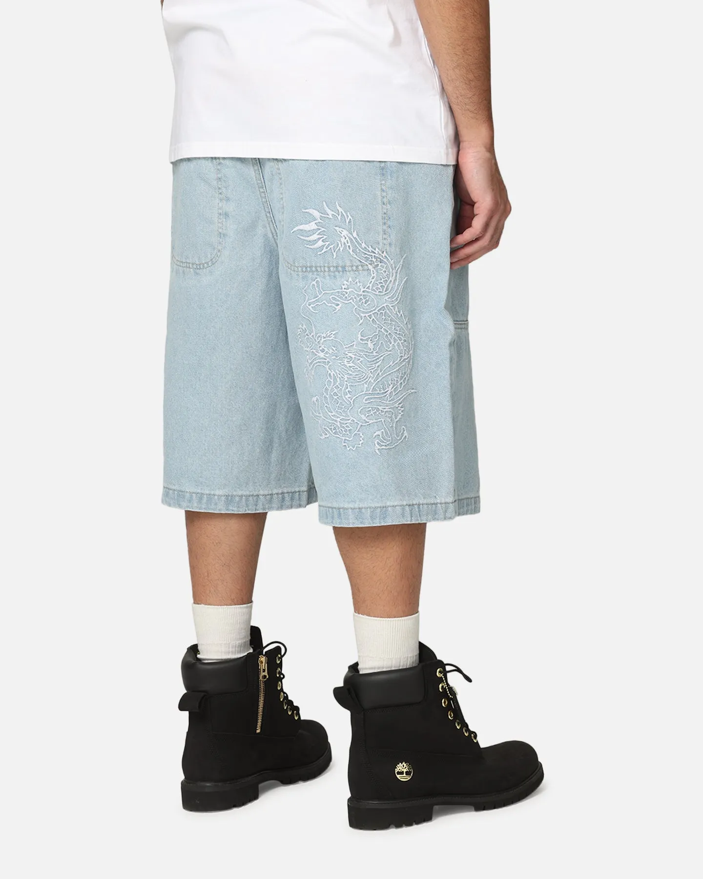 Ed Hardy Dragon Jorts Light Blue