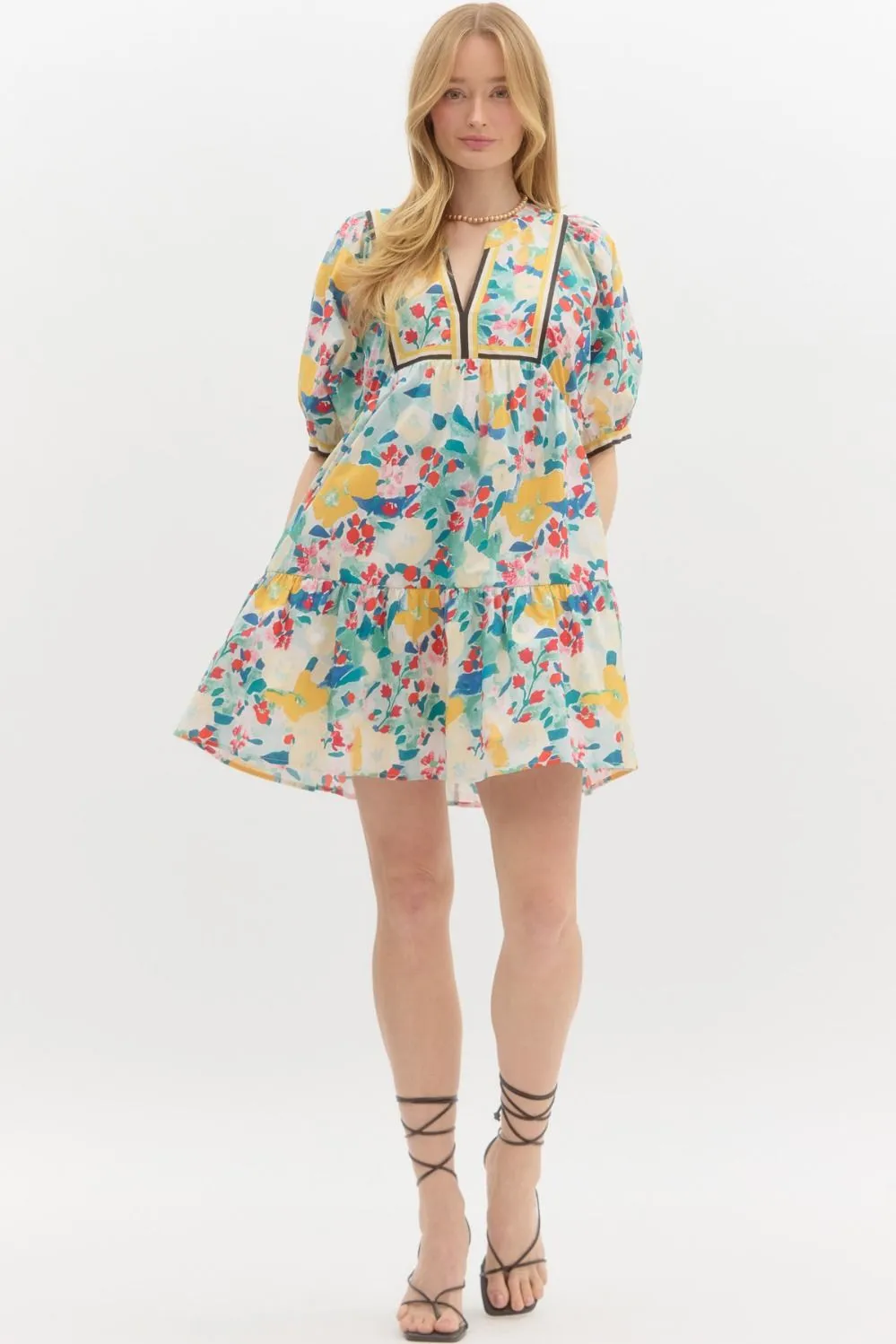 Entro Serina Floral Ruffle Dress