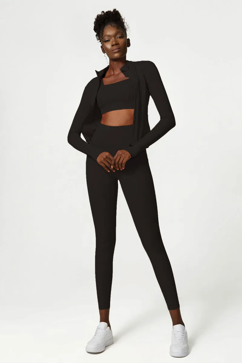 Fall Winter Yoga Wear Suit Women Nude Sense Yoga Clothes Coat Fitness Two Piece Suit
