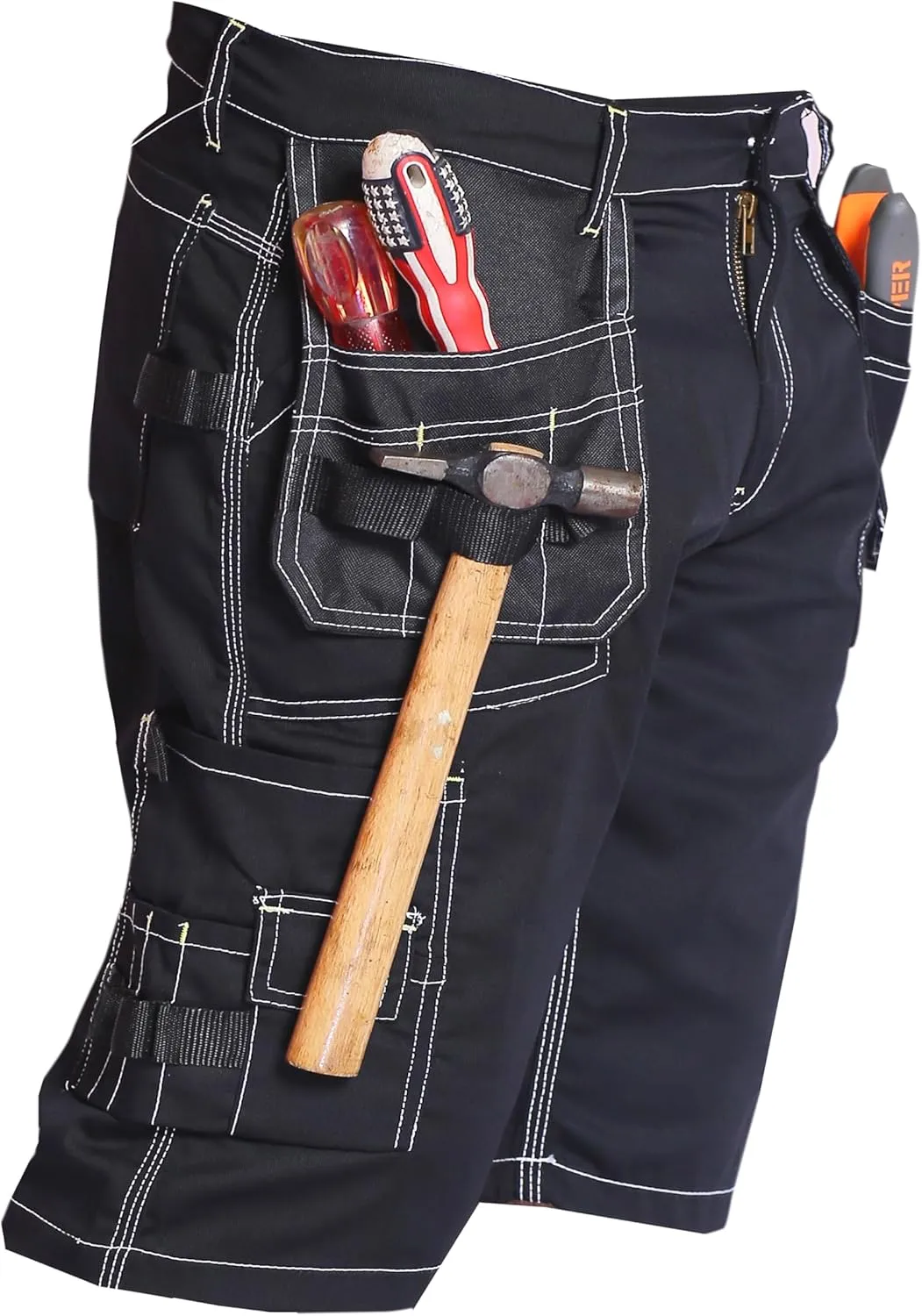 FASHIO FF Mens Holster Pockets Utility Cordura Reinforced Cargo Combat Tactical Workwear Work Shorts