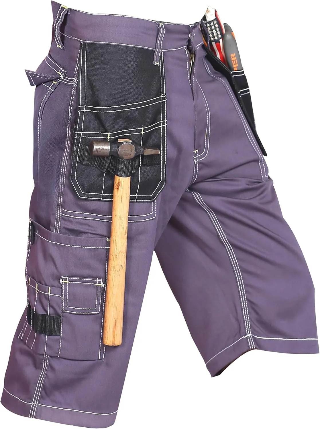 FASHIO FF Mens Holster Pockets Utility Cordura Reinforced Cargo Combat Tactical Workwear Work Shorts