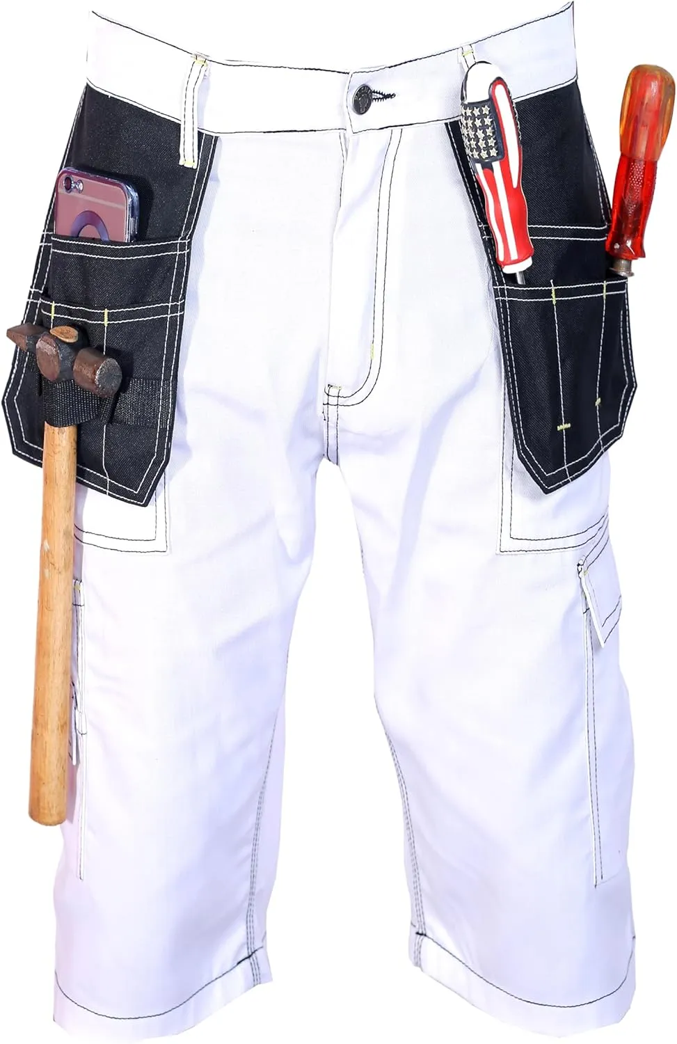 FASHIO FF Mens Holster Pockets Utility Cordura Reinforced Cargo Combat Tactical Workwear Work Shorts
