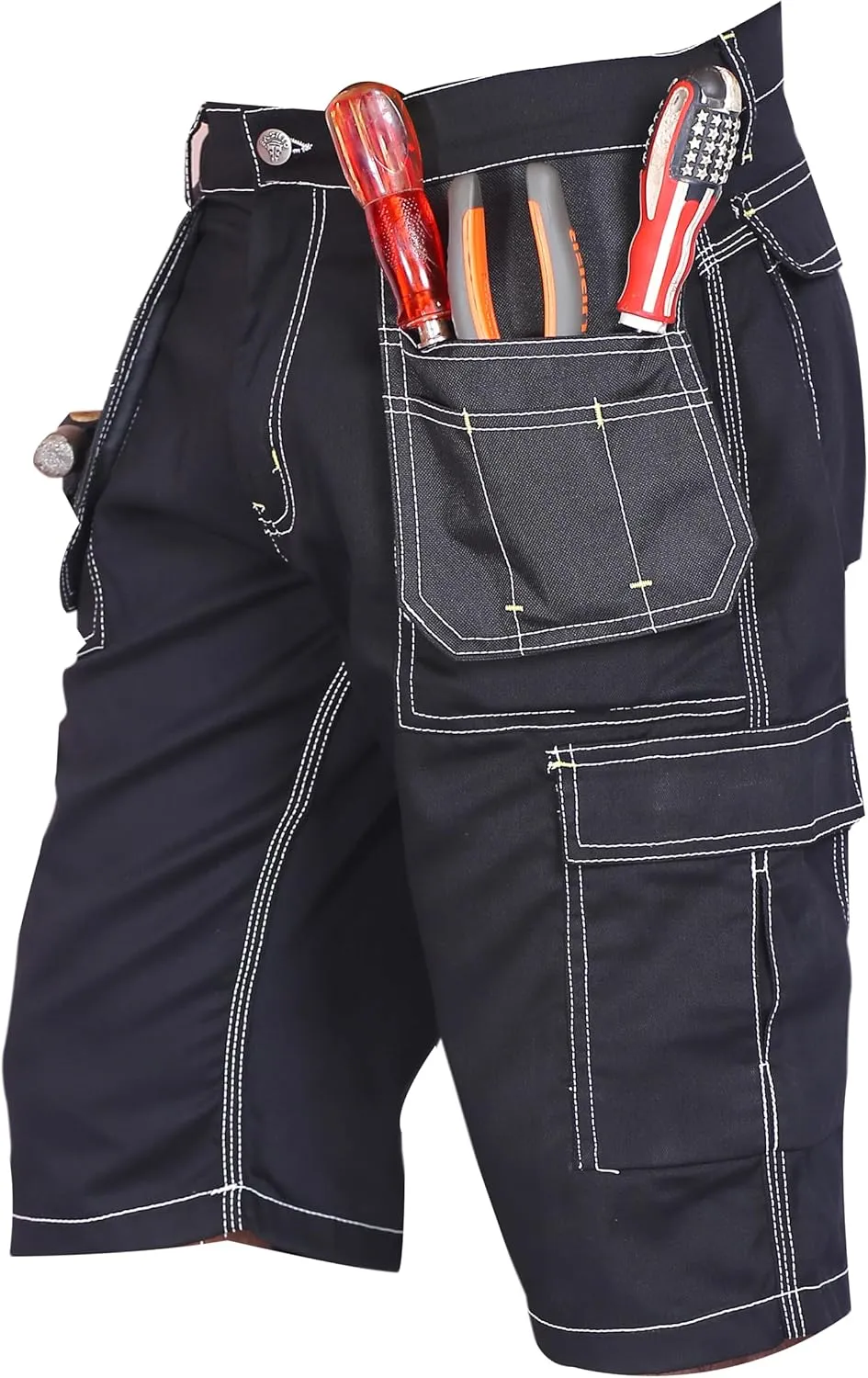 FASHIO FF Mens Holster Pockets Utility Cordura Reinforced Cargo Combat Tactical Workwear Work Shorts