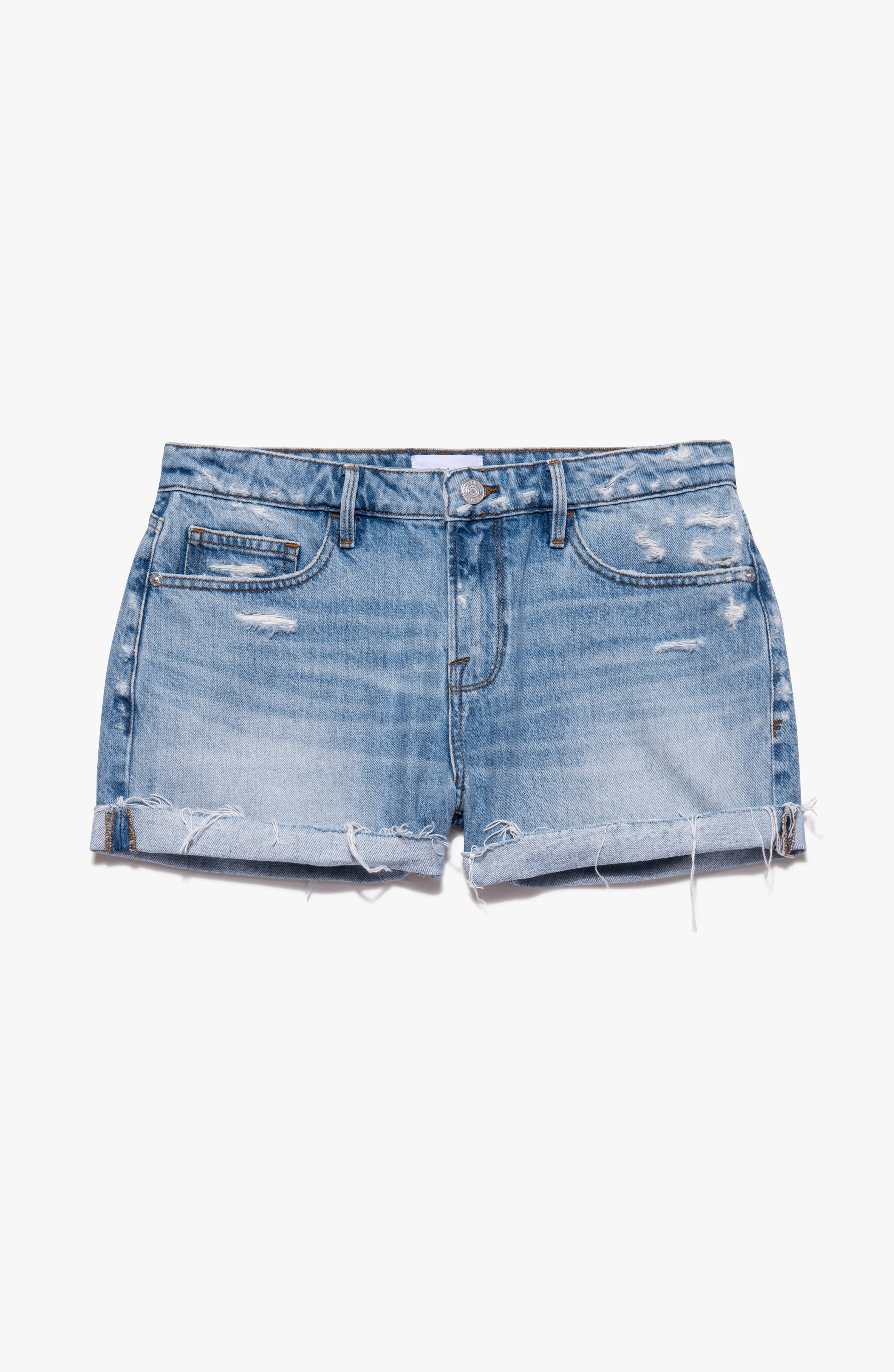 Frame - Le Grand Garcon Short Raw Cuff in Rossum 2Year Destruct