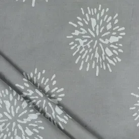 Grey Handmade Printed Soft Cotton Dabu Print Fabric