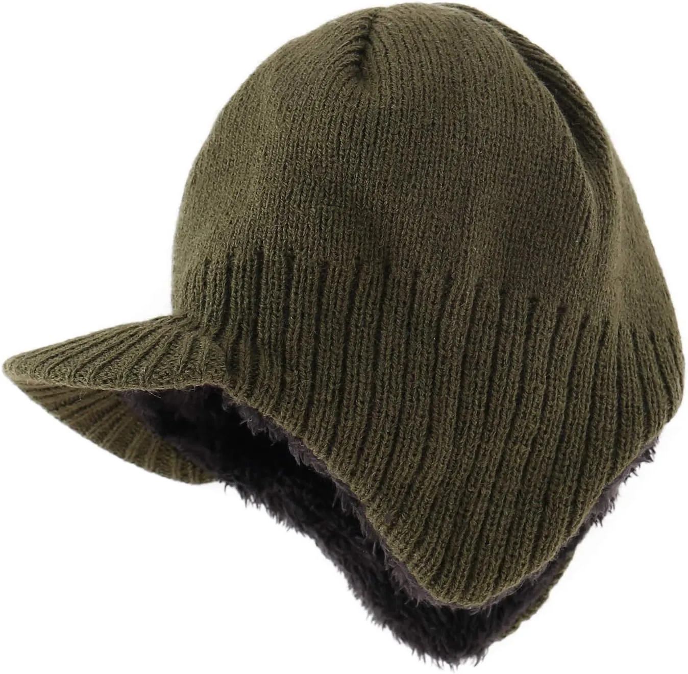 Home Prefer Toddler Boys Girls Fleece Knit Kids Hat Visor Earflaps Winter Hat