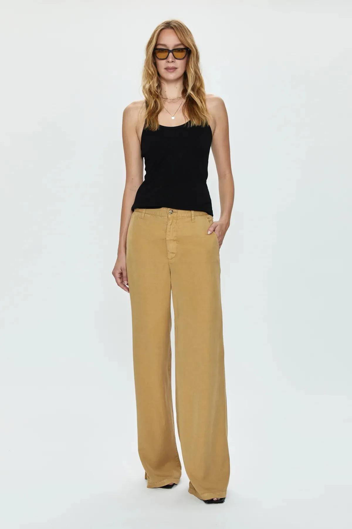 Jadyn Low Slung Palazzo Pant | Olivine Wash