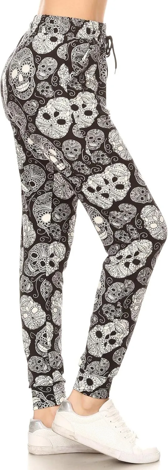 Leggings Depot Premium Women's Joggers Popular Print High Waist Track Pants(S-XL) BAT2
