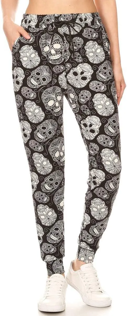 Leggings Depot Premium Women's Joggers Popular Print High Waist Track Pants(S-XL) BAT2