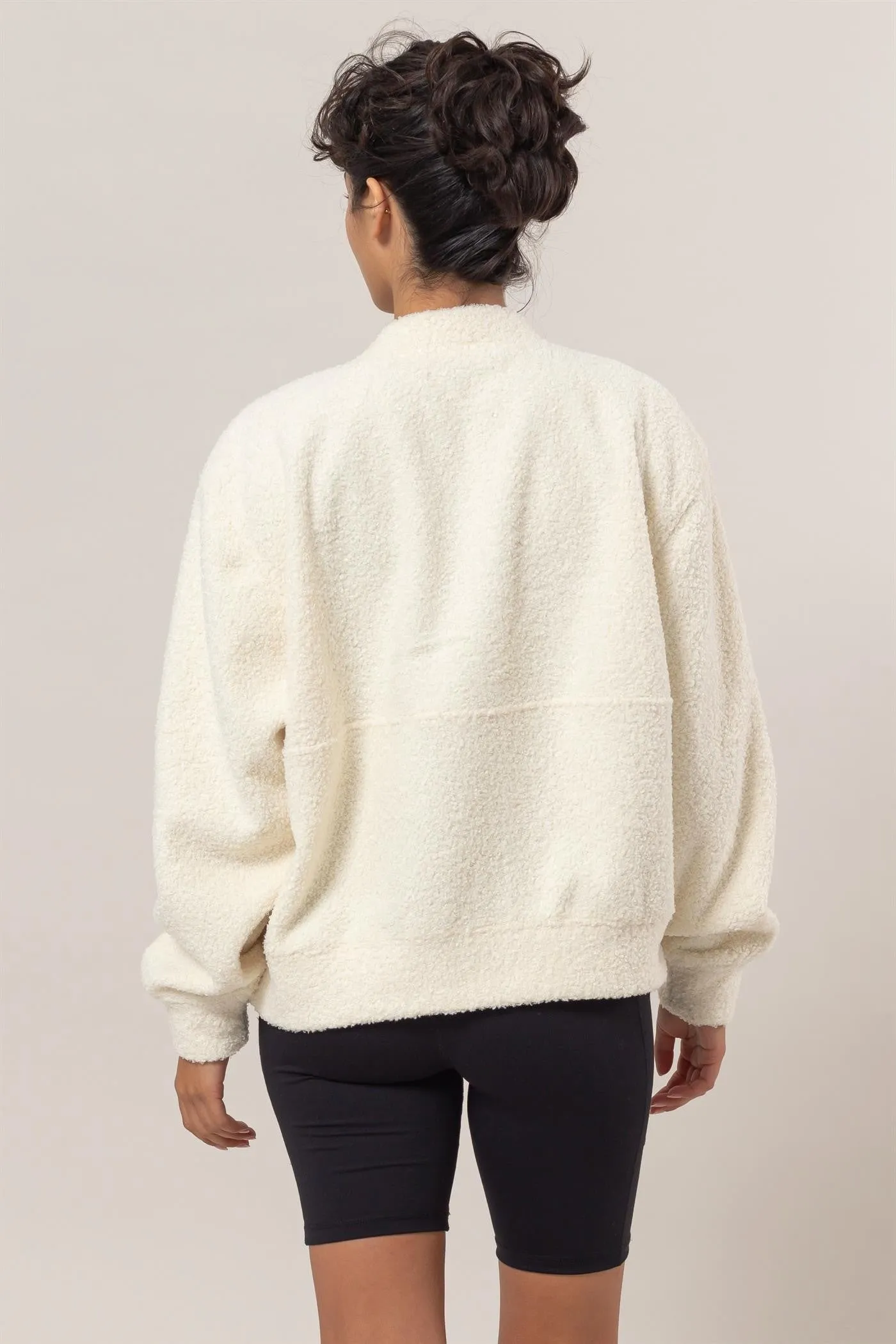LIZAKOSHT  -  Baseball Collar Zip Up Long Sleeve Jacket