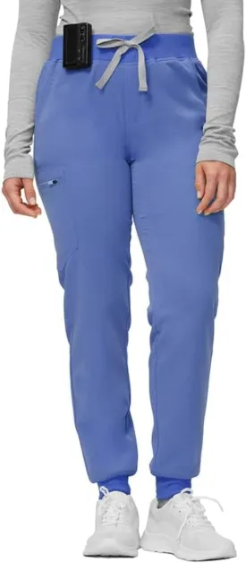 Medical Scrub Pants for Women - Mid Rise 4-Way Stretch Anti-Wrinkle Slim Fit Jogger Pants, Drawstring & 5 Pockets