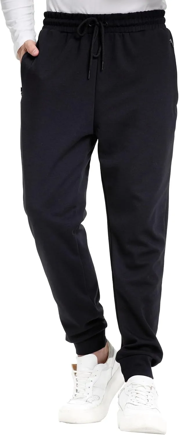 Men's Sweatpants with Zipper Pockets Tapered Fleece Joggers for Men Athletic Track Pants for Workout Jogging Running