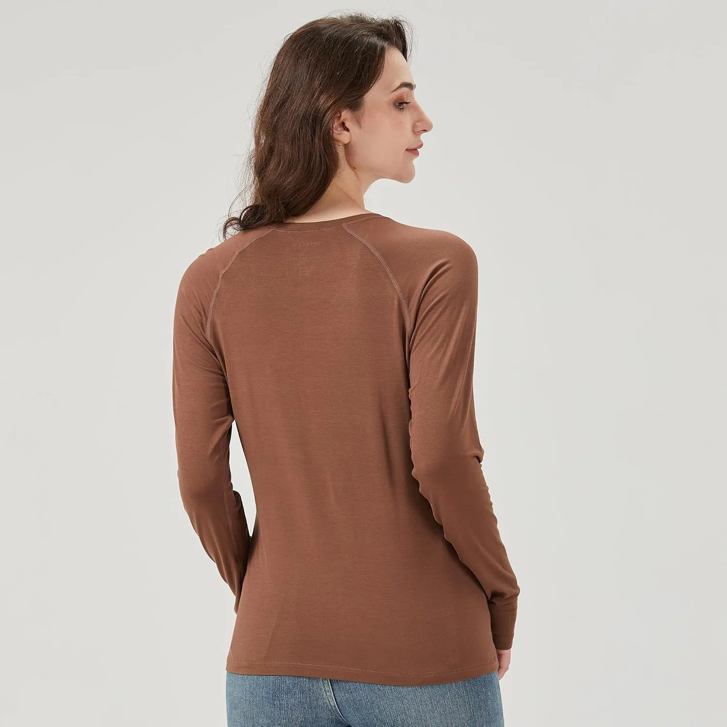 netdraw Women's Ultra Soft Bamboo Viscose Workout T-Shirt Long Sleeve Cooling Lighweight Tops with Thumbholes