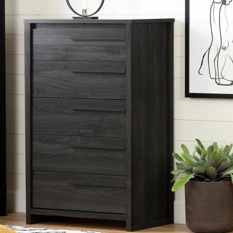 NEW In Box Retails $410 Lensky 5 - Drawer Dresser, Black
