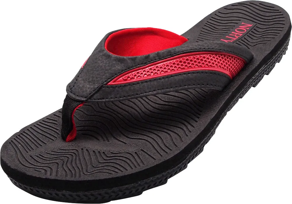 Norty Men's Summer Comfort Casual Thong Flat Flip Flops Sandals Slipper Shoes