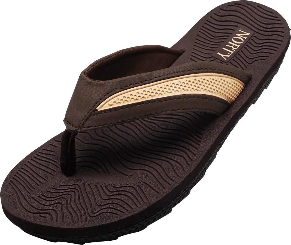 Norty Men's Summer Comfort Casual Thong Flat Flip Flops Sandals Slipper Shoes