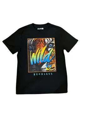 Rebel Minds Wild Tiger Graphic T Shirt Black