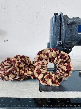 Red Flower Scrunchie
