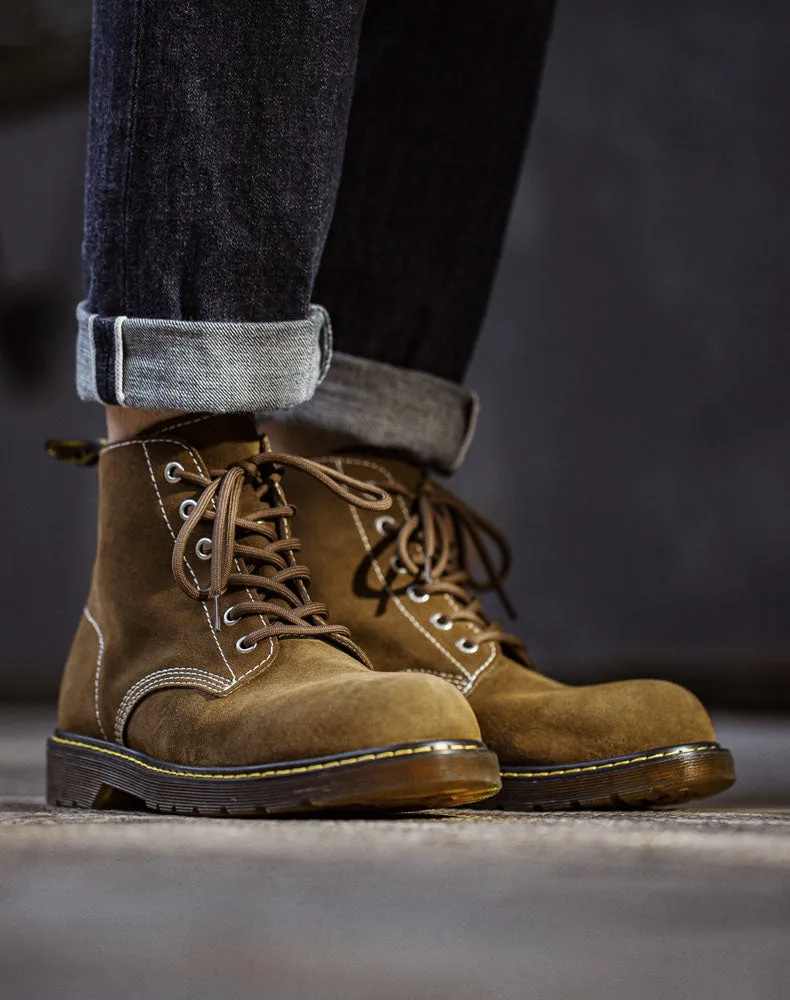 Retro British Casual Motorcycle Martin Leather Men's Boot