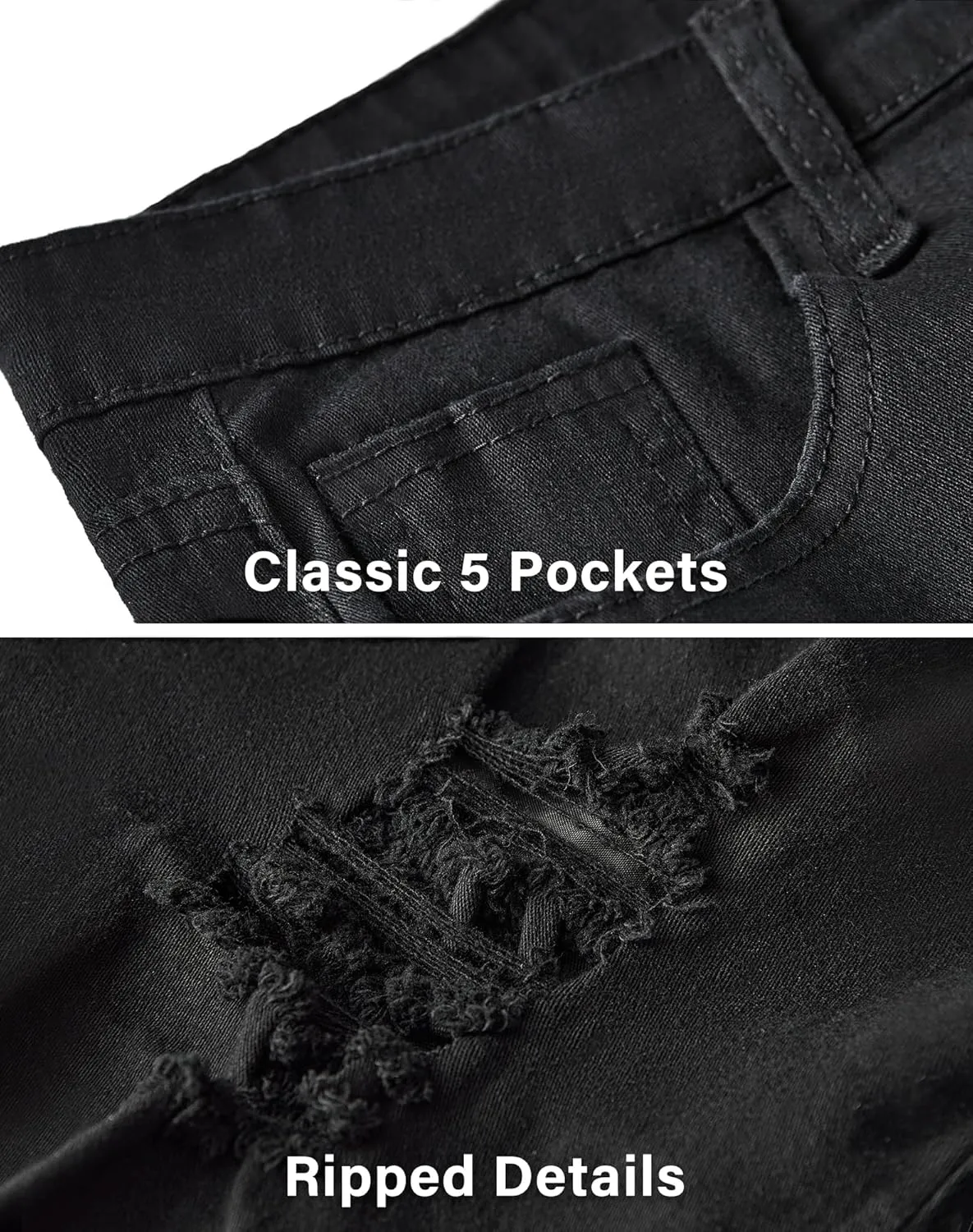 roswear Womens Ripped Stretchy Long Jean Shorts Mid Rise Frayed Cut Off Bermuda Shorts