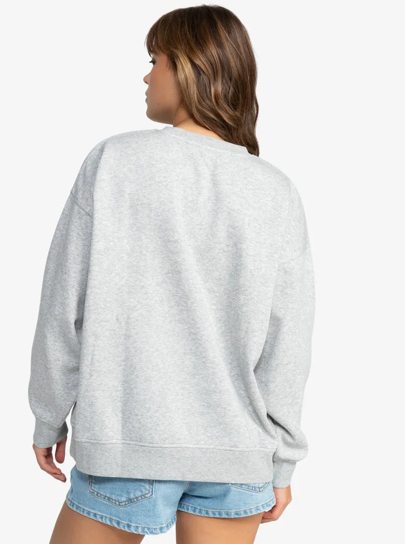 Roxy Morning Hike Crop Sweatshirt-Heritage Heather