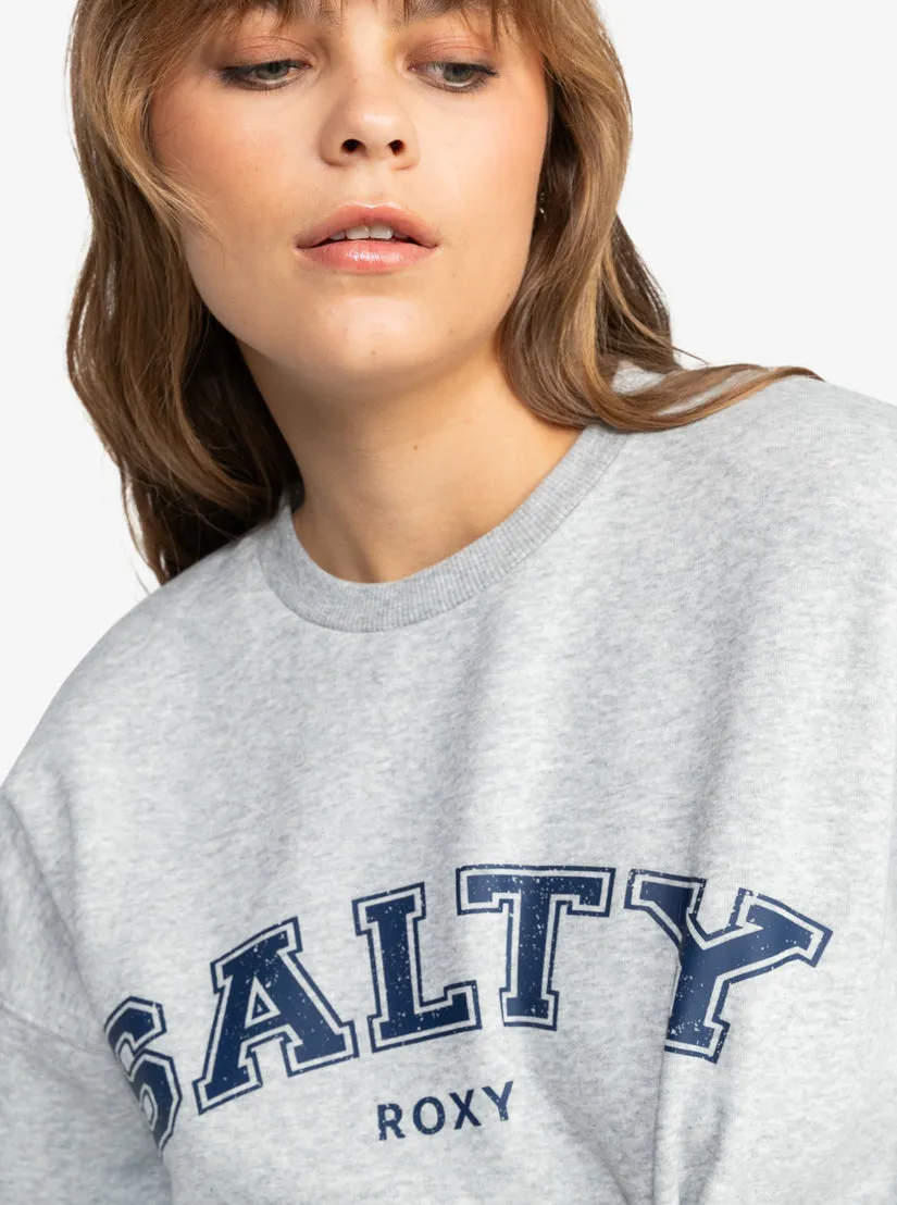 Roxy Morning Hike Crop Sweatshirt-Heritage Heather