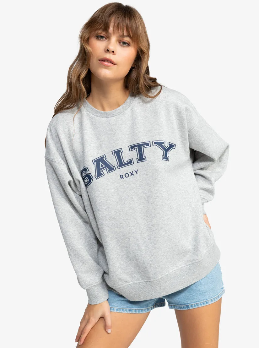 Roxy Morning Hike Crop Sweatshirt-Heritage Heather
