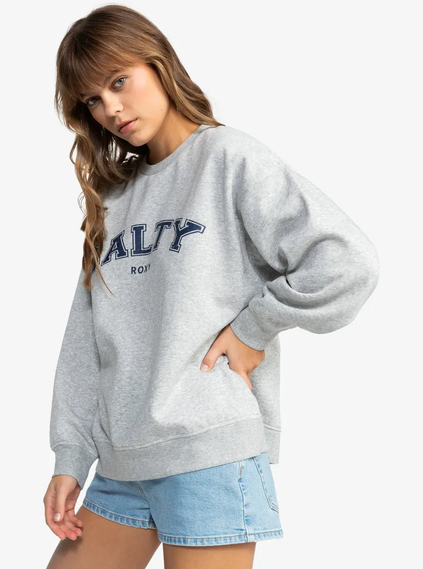 Roxy Morning Hike Crop Sweatshirt-Heritage Heather