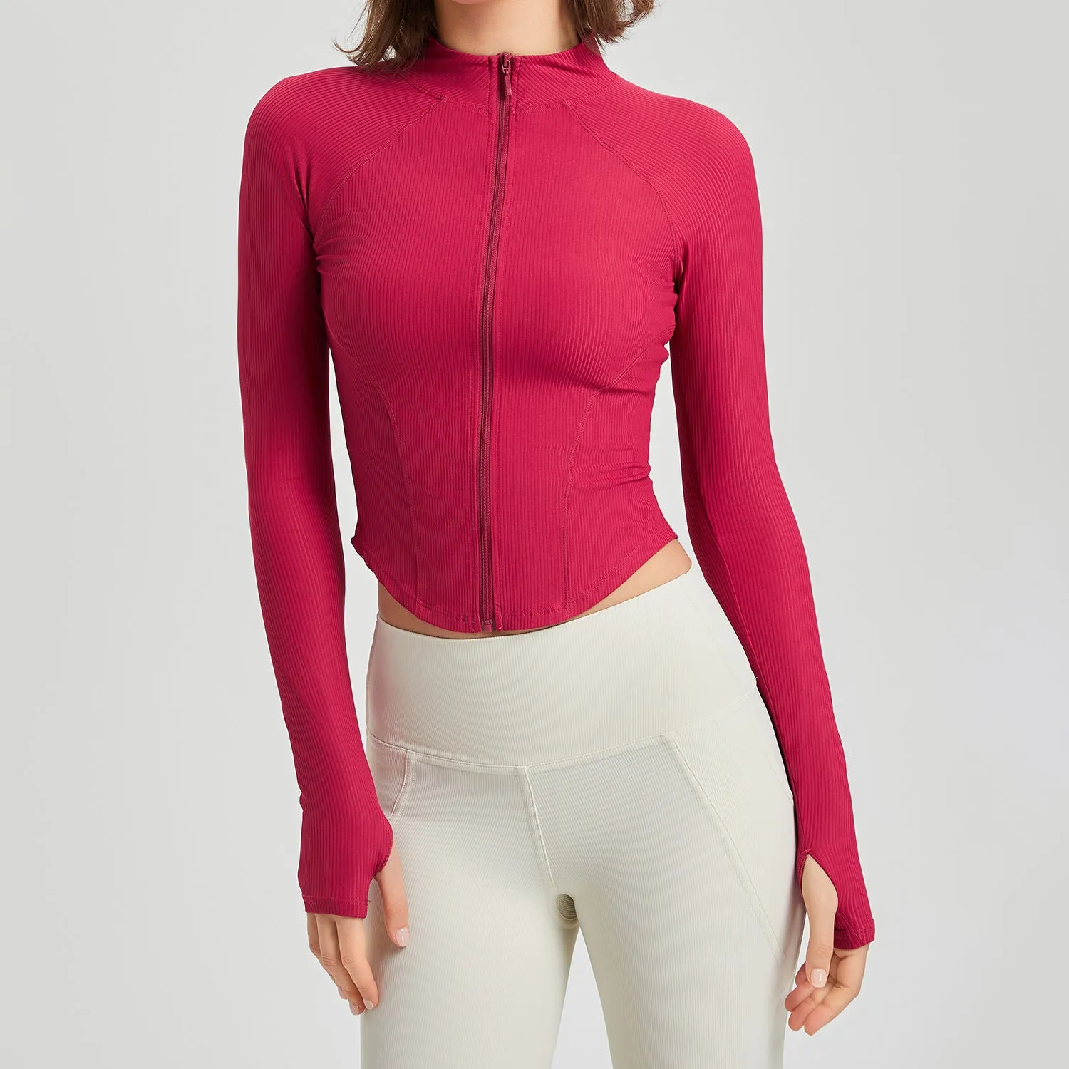 Shaping Yoga Clothes Women Casual Jacket Long-Sleeved Zipper Hooded Running Skin Friendly Sports Fitness Top