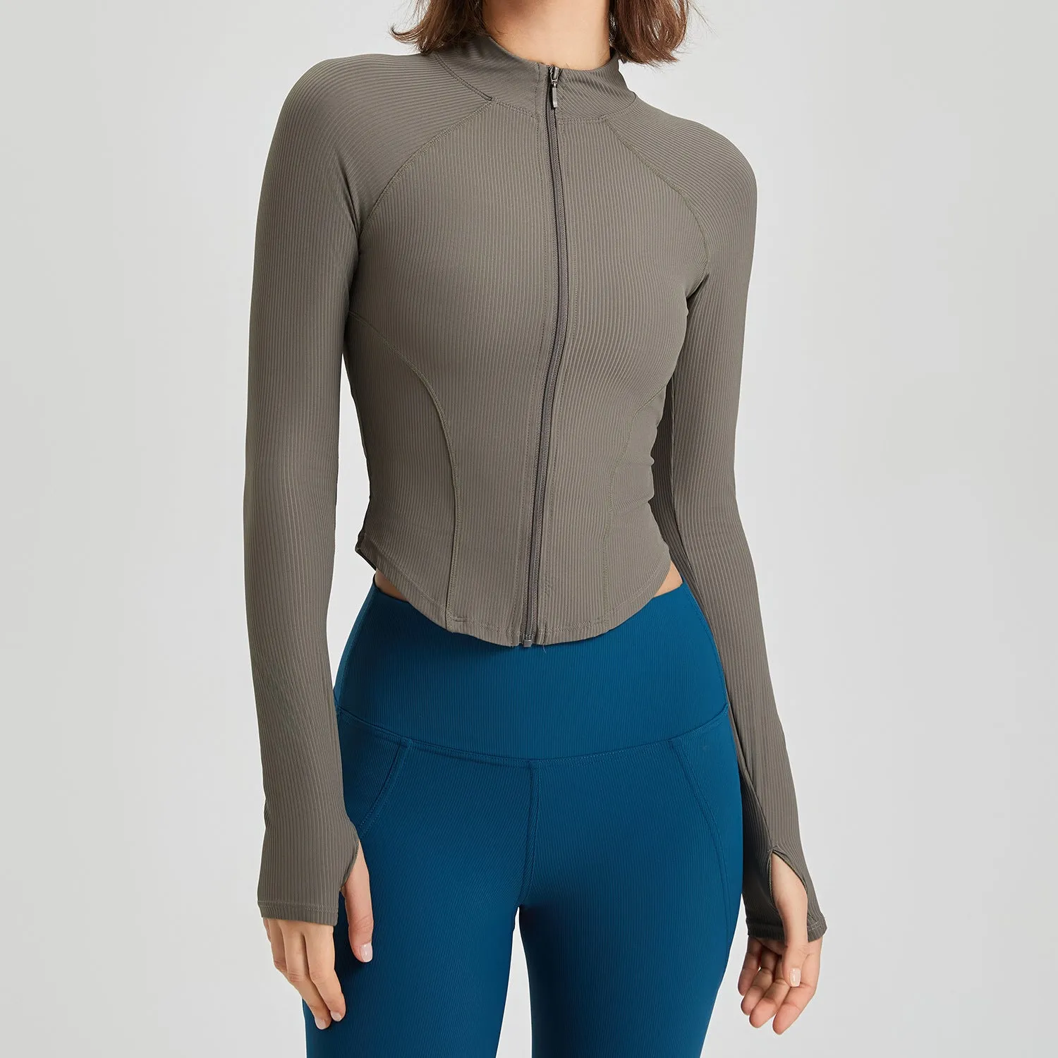 Shaping Yoga Clothes Women Casual Jacket Long-Sleeved Zipper Hooded Running Skin Friendly Sports Fitness Top