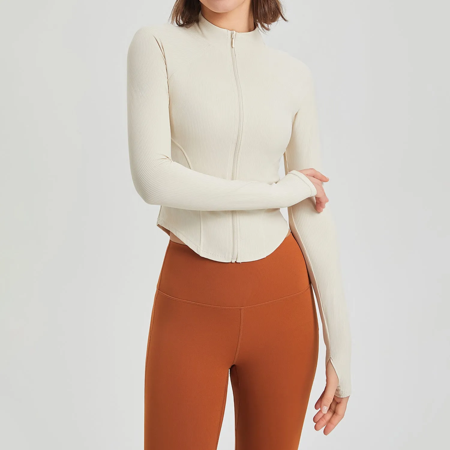 Shaping Yoga Clothes Women Casual Jacket Long-Sleeved Zipper Hooded Running Skin Friendly Sports Fitness Top